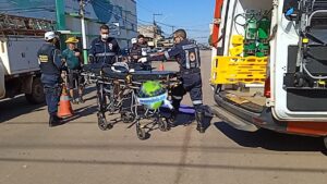 Acidente entre moto e bike elétrica deixa duas mulheres feridas