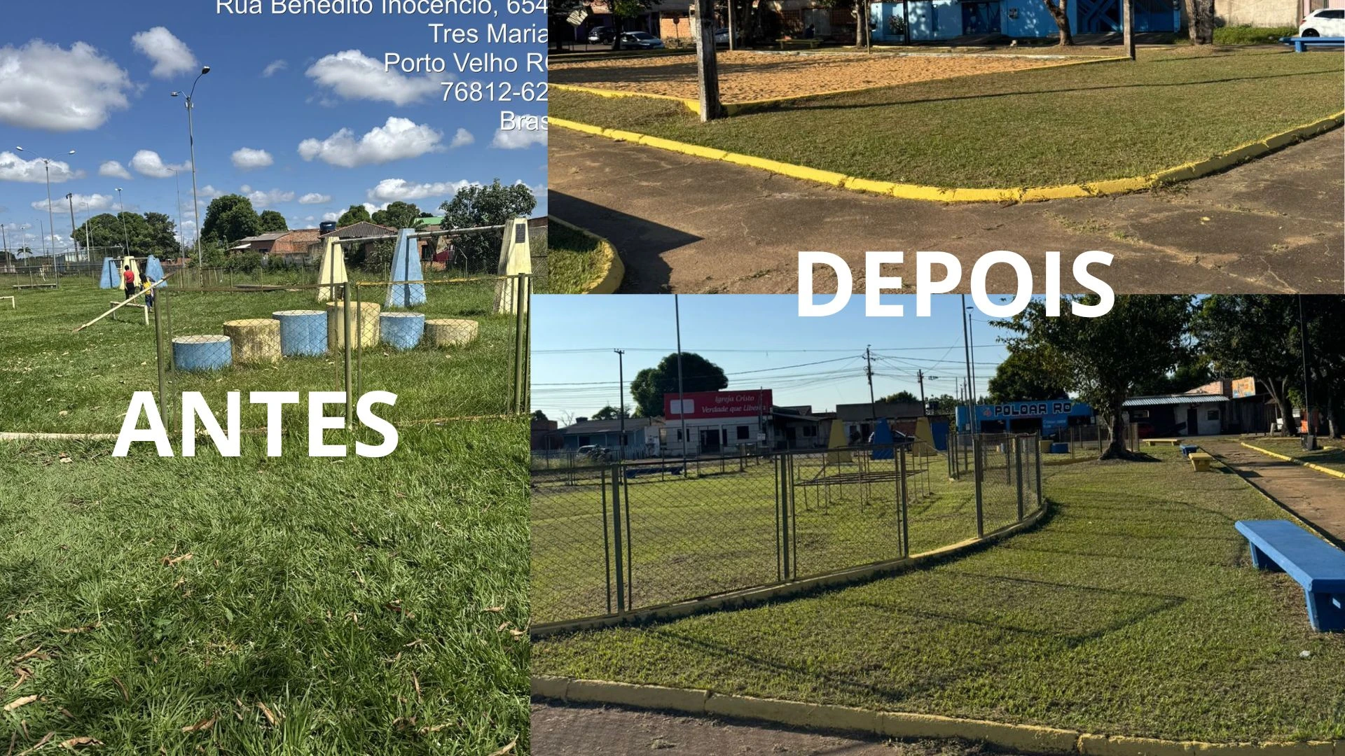 Praça Três Marias recebe serviço de roço e limpeza após solicitação do vereador Nilton Souza Praça Três Marias recebe serviço de roço e limpeza após solicitação do vereador Nilton Souza