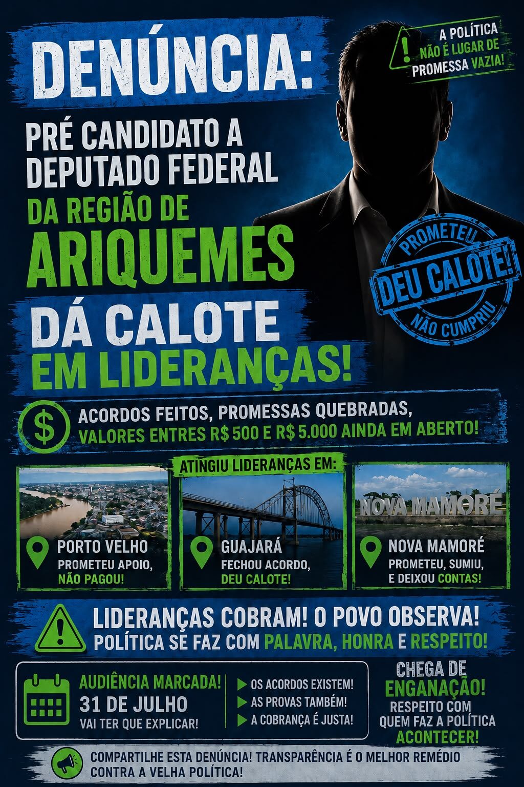 www.deixaeutefalar.com.br Pré-candidato a deputado federal é cobrado por acordos NÃO CUMPRIDOS em Rondônia