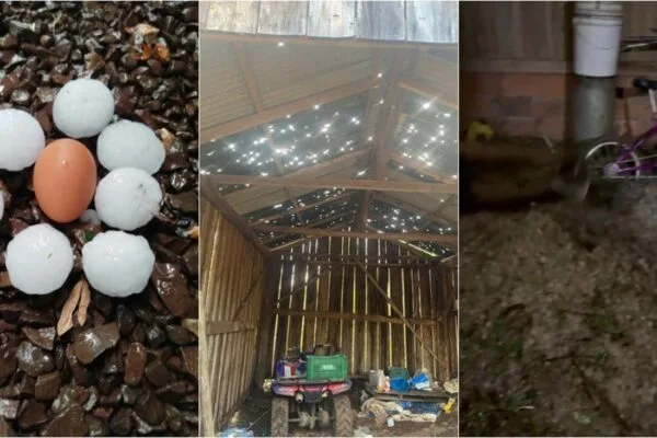 Temporal com granizo atinge cidades do Oeste de SC Temporal com granizo atinge cidades do Oeste de SC