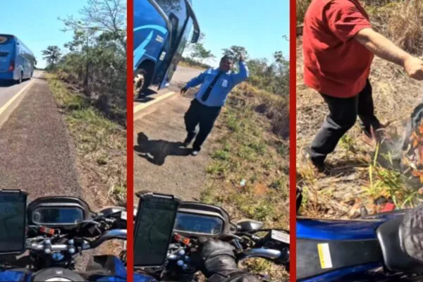 Motorista de ônibus evita tragédia ao alertar moto em chamas em MT