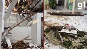 Árvore cai em unidade de saúde e fere enfermeira em Cuiabá