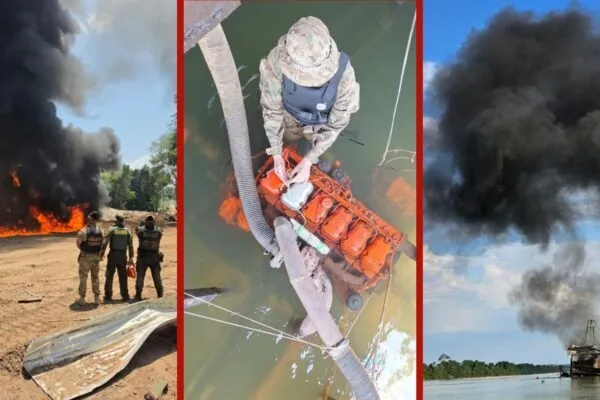 PF e Ibama destroem 16 balsas e barcos em terra indígena no MT