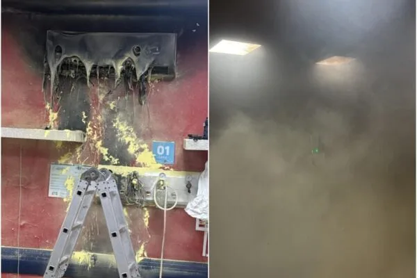 Ar-condicionado pega fogo em hospital de Rondonópolis, MT