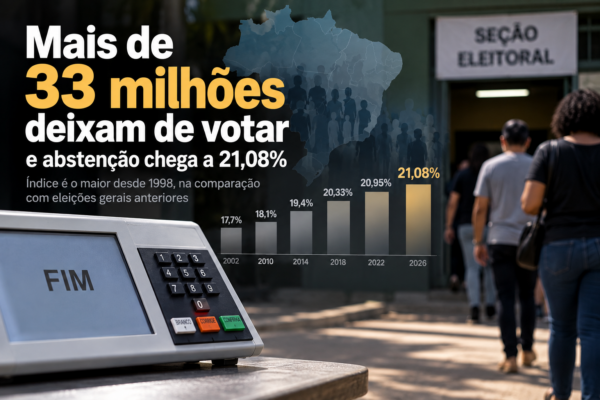 Mais de 33 milhões de eleitores não votam e abstenção sobe para 21,08% Mais de 33 milhões de eleitores não votam e abstenção sobe para 21,08%