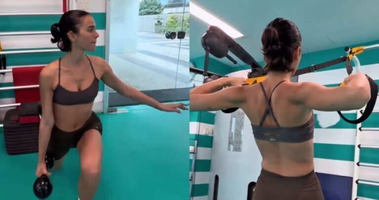 Bruna Marquezine mostra habilidade em treino de luta