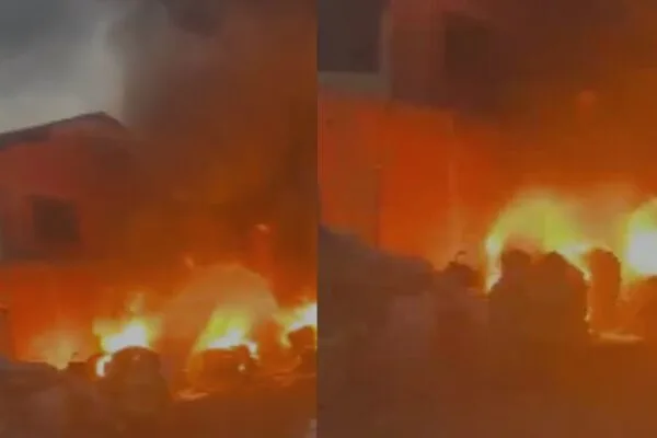 Incêndio em depósito de reciclagem atinge casas em Teresina