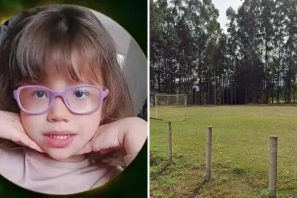 Trave de futebol cai sobre menina de 3 anos e a mata no Paraná