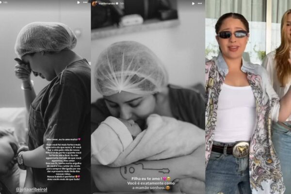 Mari Fernandez e Julia Ribeiro têm primeira filha, Isabela