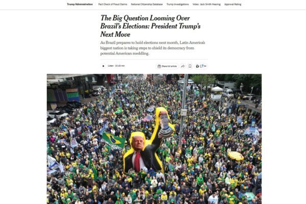 Imprensa internacional destaca eleição brasileira e ‘fator Trump’