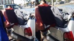 Motoboy fica preso em porta-malas após acidente na Serra (ES)