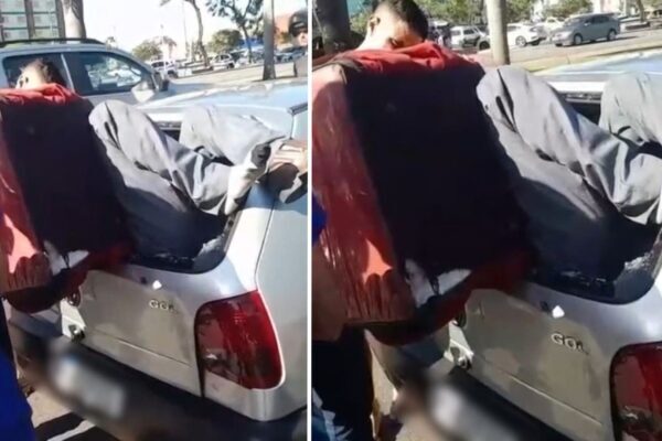 Motoboy fica preso em porta-malas após acidente na Serra (ES)