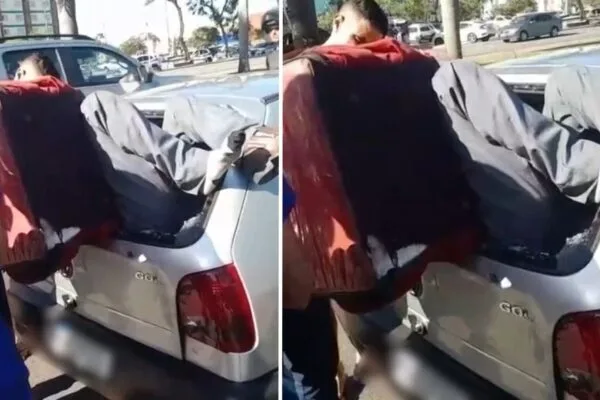 Motoboy fica preso em porta-malas após acidente na Serra (ES)