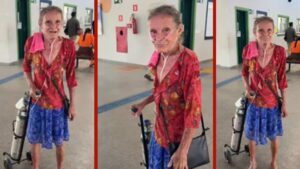 Sem um pulmão, eleitora de 70 anos vai votar com cilindro de oxigênio