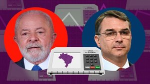 Lula e Flávio Bolsonaro estão empatados no agregador da BBC Lula e Flávio Bolsonaro estão empatados no agregador da BBC