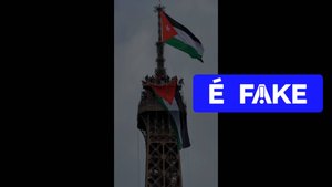 Vídeo de bandeira palestina na Torre Eiffel é falso e feito com IA